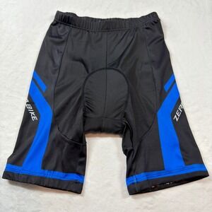 Zero Bike Padded Cycling Shorts Mens Large Black Blue Gel Padded‎ Good Condition